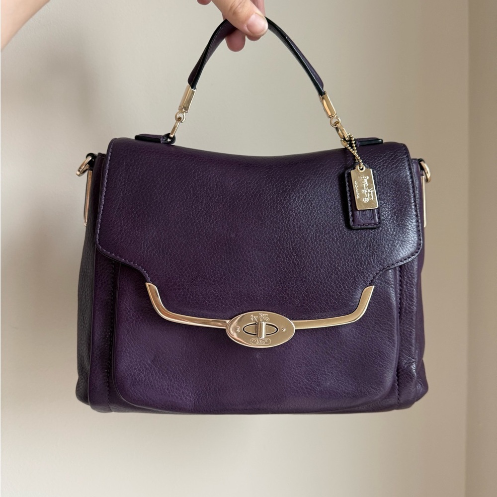 Coach Sadie Madison Purple Crossbody Bag with Gold Hardware